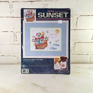 Vtg 1996 Dimensions Land Ho! Birth Record Cross Stitch Kit #13632 Noah's Ark NEW